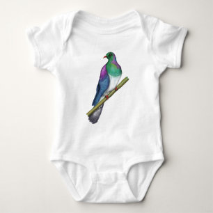Sillvereye tauhou New Zealand bird Baby Bodysuit