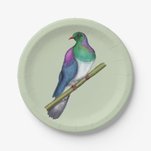Sillvereye tauhou New Zealand bird Paper Plate
