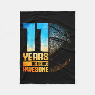 Silly 11 Old 11th Basketball Player Years Basketba Fleece Blanket