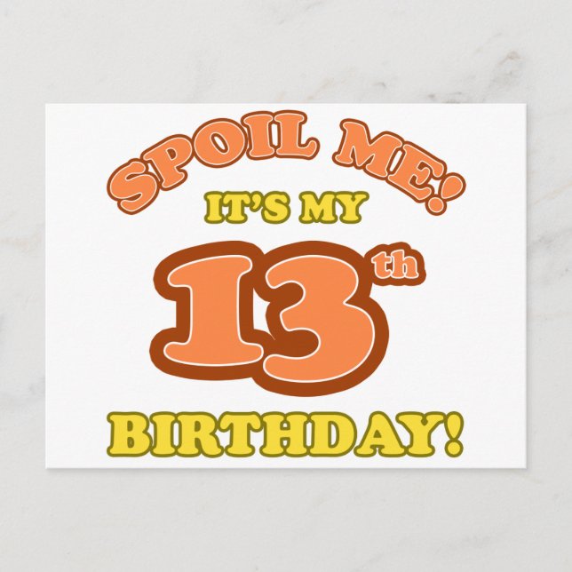 Silly 13th Birthday Present Postcard (Front)