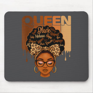 Silly American Melanin History Queen Black African Mouse Pad