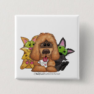 Silly and Tig with Sassie-Pet Adoption is LOVE 15 Cm Square Badge