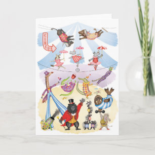 Silly animal circus blank card