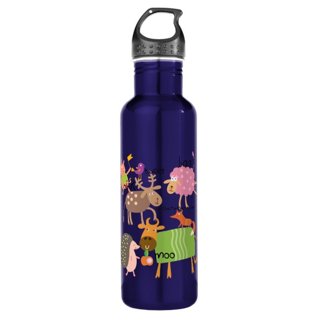 Silly Animals 710 Ml Water Bottle (Front)