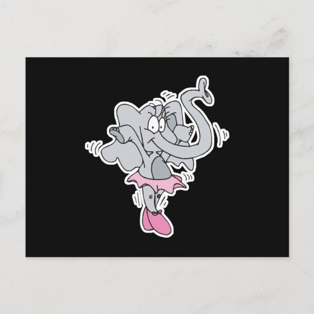silly ballerina elephant postcard (Front)