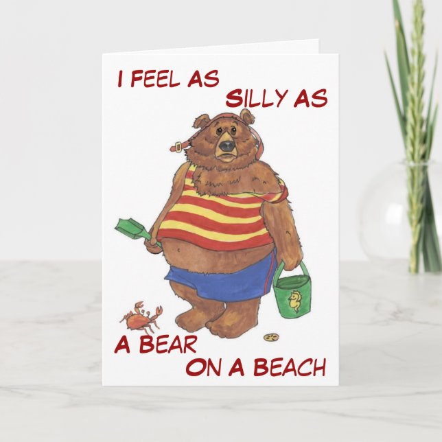Silly Beach Bear Card (Front)