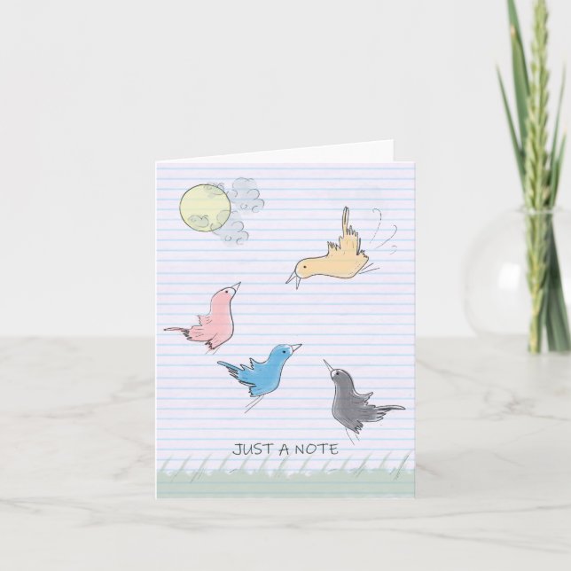 Silly Bird Folded Greeting Card (Front)