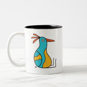 Silly Bird Two-Tone Coffee Mug