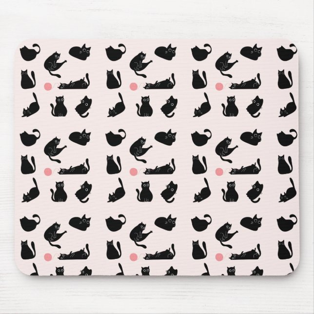 Silly Black Cats Mouse Pad (Front)