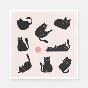 Silly Black Cats Napkin