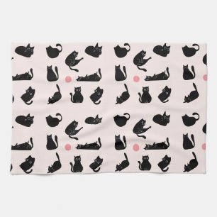 Silly Black Cats Tea Towel