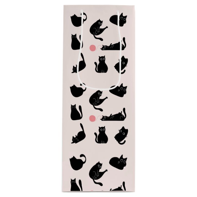 Silly Black Cats Wine Gift Bag (Front)