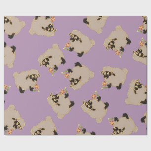 Silly Blackface sheep on purple wrapping paper