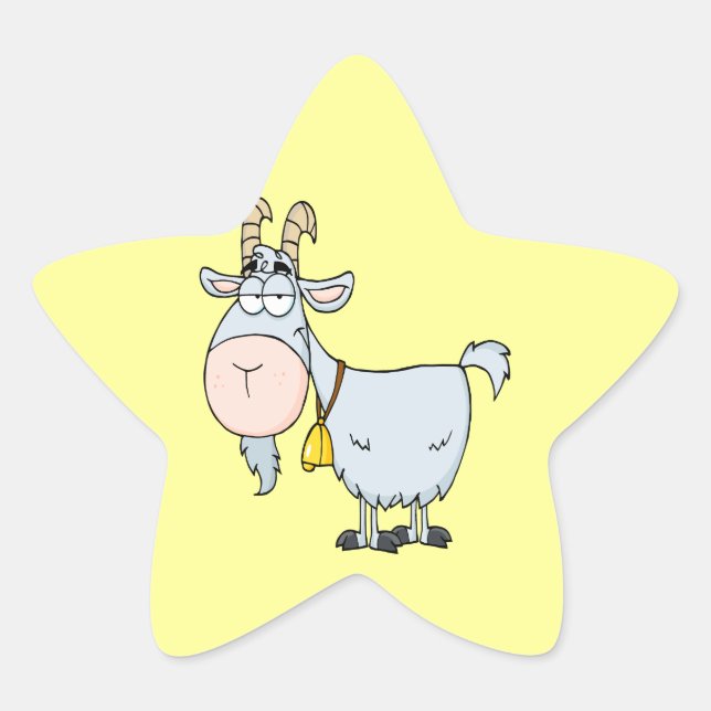 silly cartoon billy goat star sticker (Front)