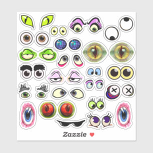 Silly Cartoon Eyes & Eyeballs Sticker Set