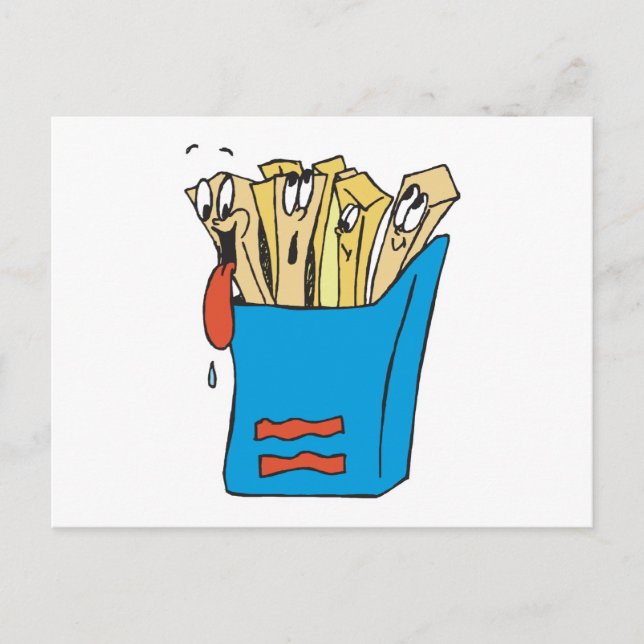 silly cartoon french fries postcard (Front)