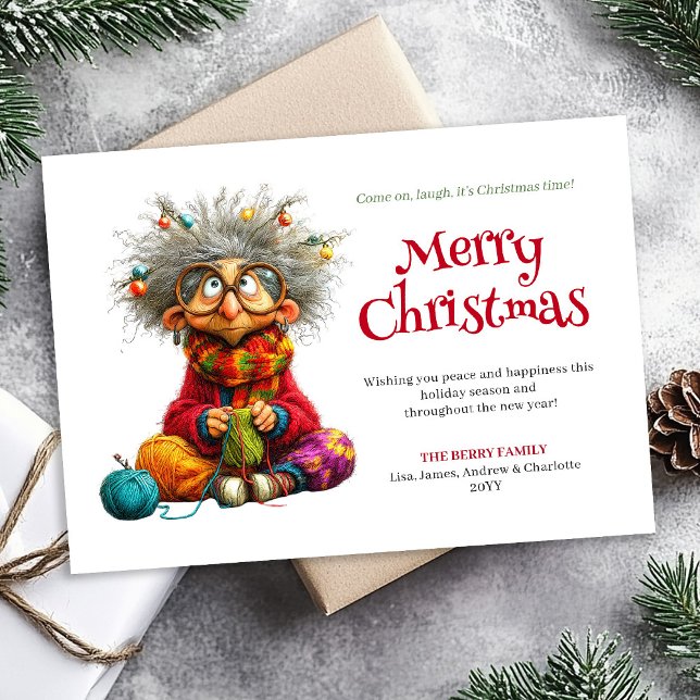 Silly Cartoon Woman Editable Holiday Greeting (Silly Cartoon Woman Editable Holiday Greeting)