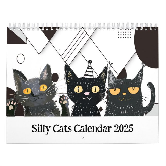 Silly Cat Black And White Calendar (Cover)