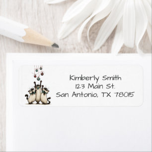 Silly Cat Christmas Address Return Address Label