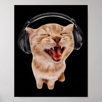 Silly Cat With Headphones