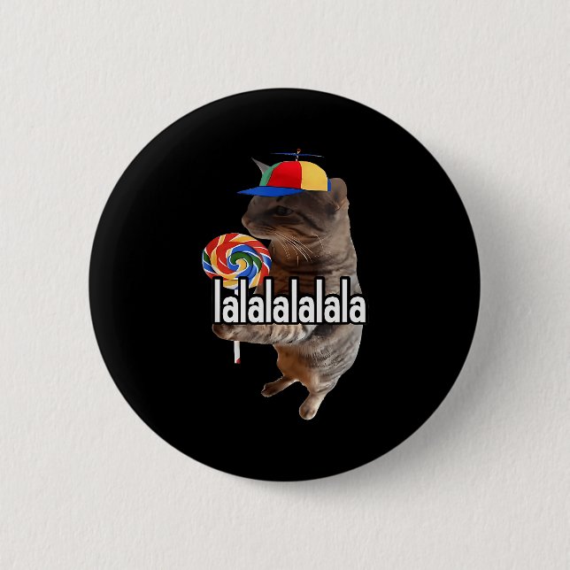 Silly Cat With Lollip Meme  6 Cm Round Badge (Front)