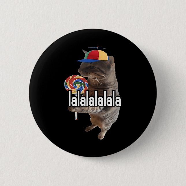 Silly Cat With Lollipop Meme  6 Cm Round Badge (Front)