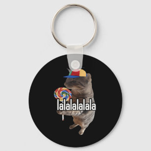 Silly Cat With Lollipop Meme  Key Ring