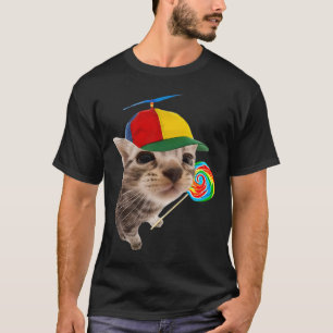 Silly Cat With Lollipop Meme T-Shirt