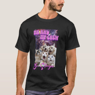 Silly Cats Crew Slaying Y2K Space Galaxy Funny Cat T-Shirt