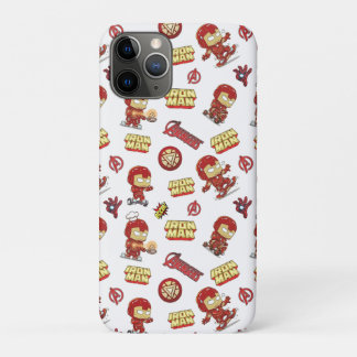Silly Chibi Iron Man Seamless Pattern - Superhero iPhone 11 Pro Case
