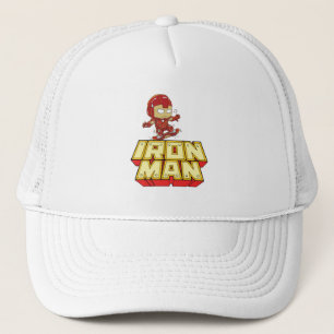 Silly Chibi Iron Man Skateboarding Trucker Hat