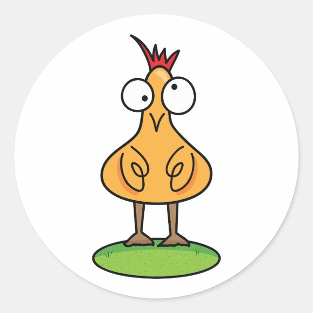 Silly Chicken Sticker - Fun Farm Animal (Front)