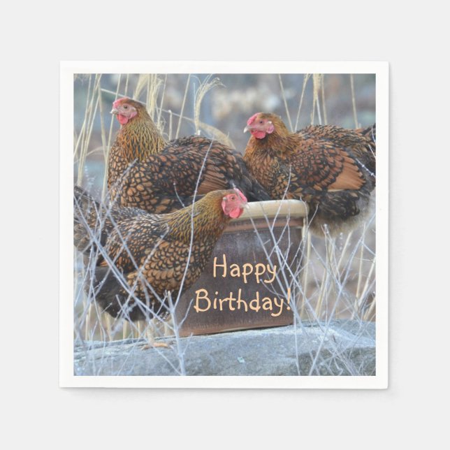 Silly Chickens Birthday Napkin (Front)