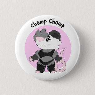 Silly Chomp, Anthropomorphic Furry Possum Button