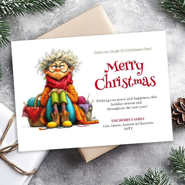 Silly Christmas Woman Custom Downloadable Card (Silly Christmas Woman Custom Downloadable Card)