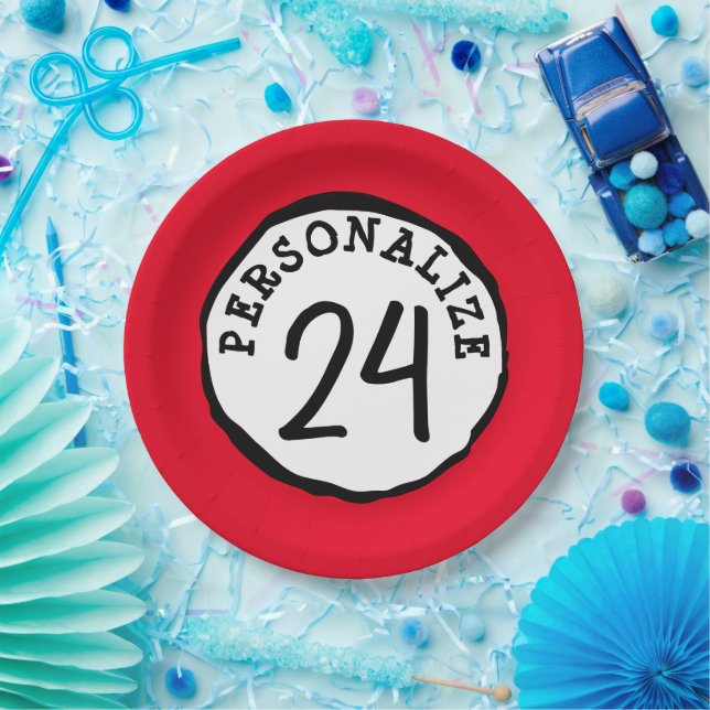 Silly Circle Custom Text Classic Round Sticker Paper Plate (Party)