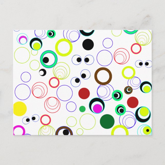Silly Circles Background Postcard (Front)