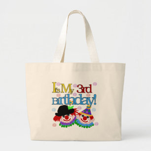 Silly Clowns 3rd Birthday Tshirts and Gifts Large Tote Bag