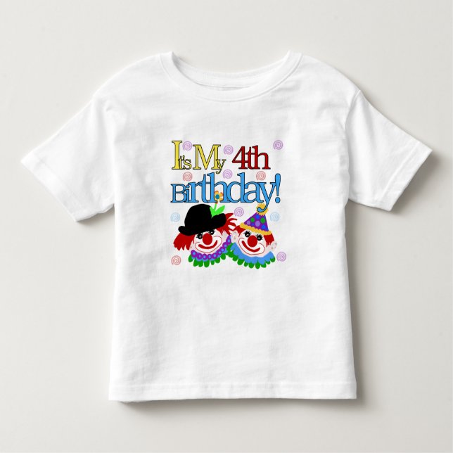 Silly Clowns 4th Birthday Tshirts and Gifts (Front)