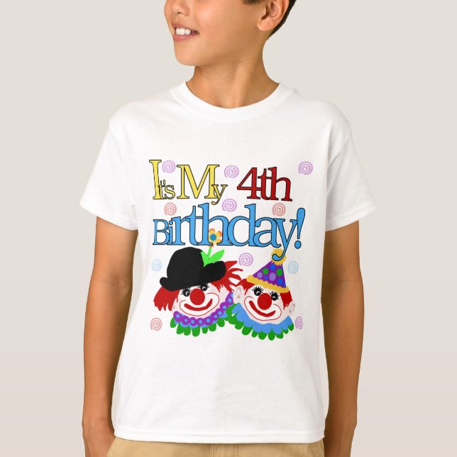 Silly Clowns 4th Birthday Tshirts and Gifts (Front)