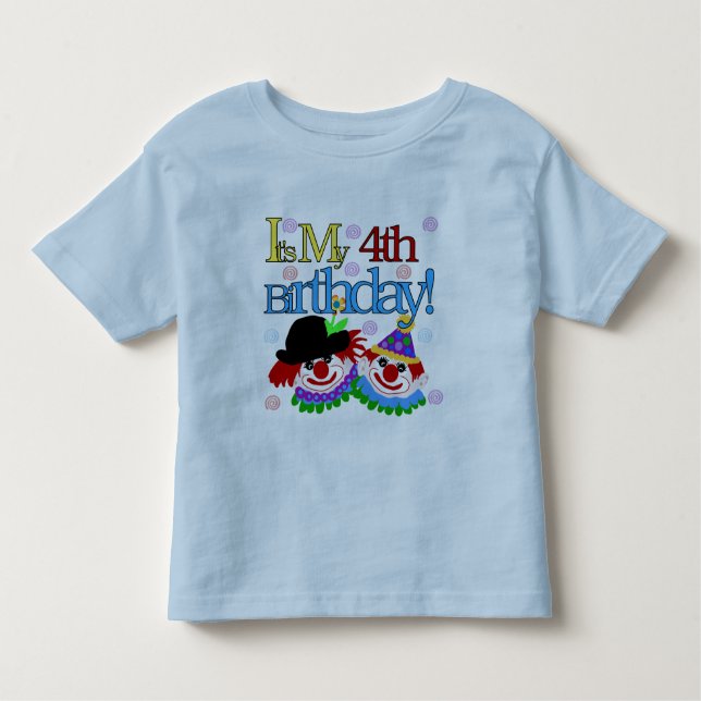 Silly Clowns 4th Birthday Tshirts and Gifts (Front)