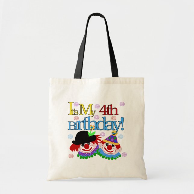 Silly Clowns 4th Birthday Tshirts and Gifts Tote Bag (Front)