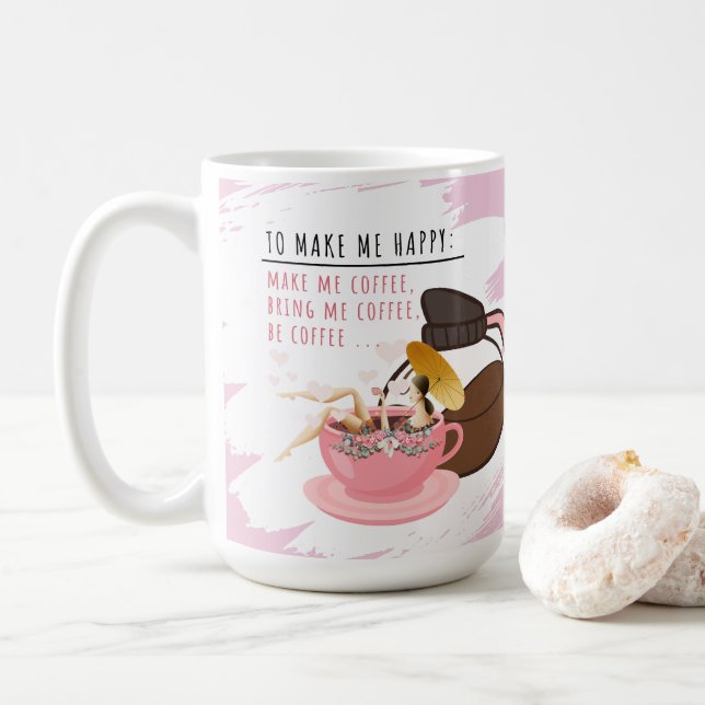 Silly Coffee Mug | Girl in a Mug Coffee Mug (With Donut)