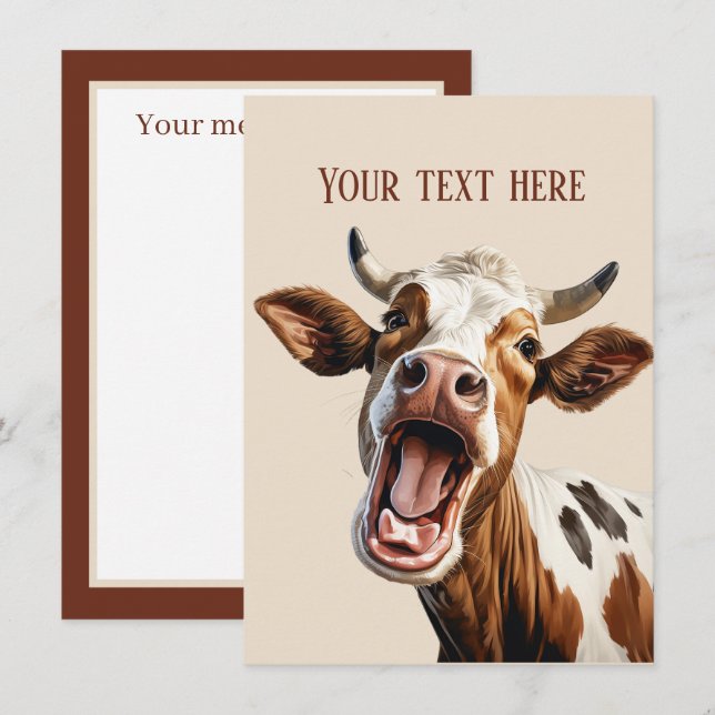 silly cow add message any purpose  card (Front/Back)