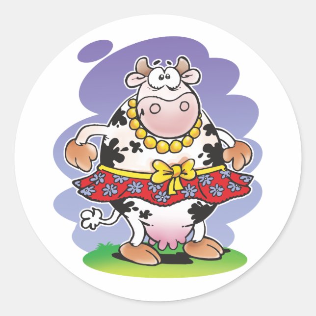 Silly Cow Matilda Classic Round Sticker (Front)