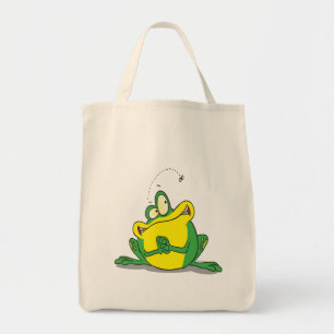 silly cute froggy patience for the fly tote bag
