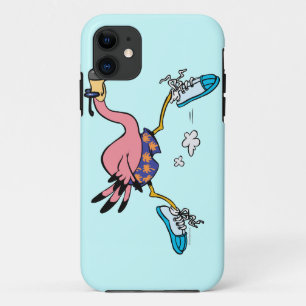 silly cute jogging running flamingo iPhone 11 case
