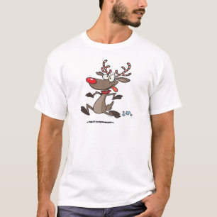 silly cute running reindeer T-Shirt