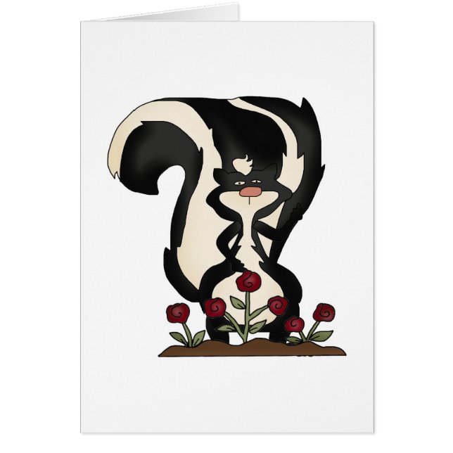 silly cute skunk and red roses (Front)