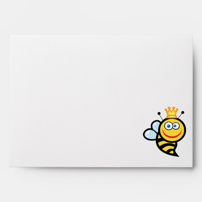 silly cute smiling queen bee cartoon envelopes (Front)